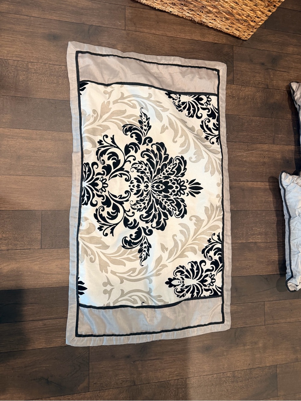 Decorative Black, Grey and White Damask Pillow Cases (set of 4)